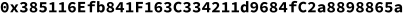 0x385116Efb841F163C334211d9684fC2a8898865a